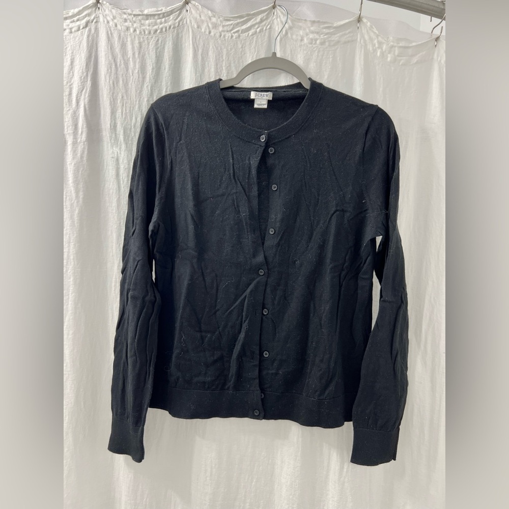 J. Crew cotton cardigan in black size L
